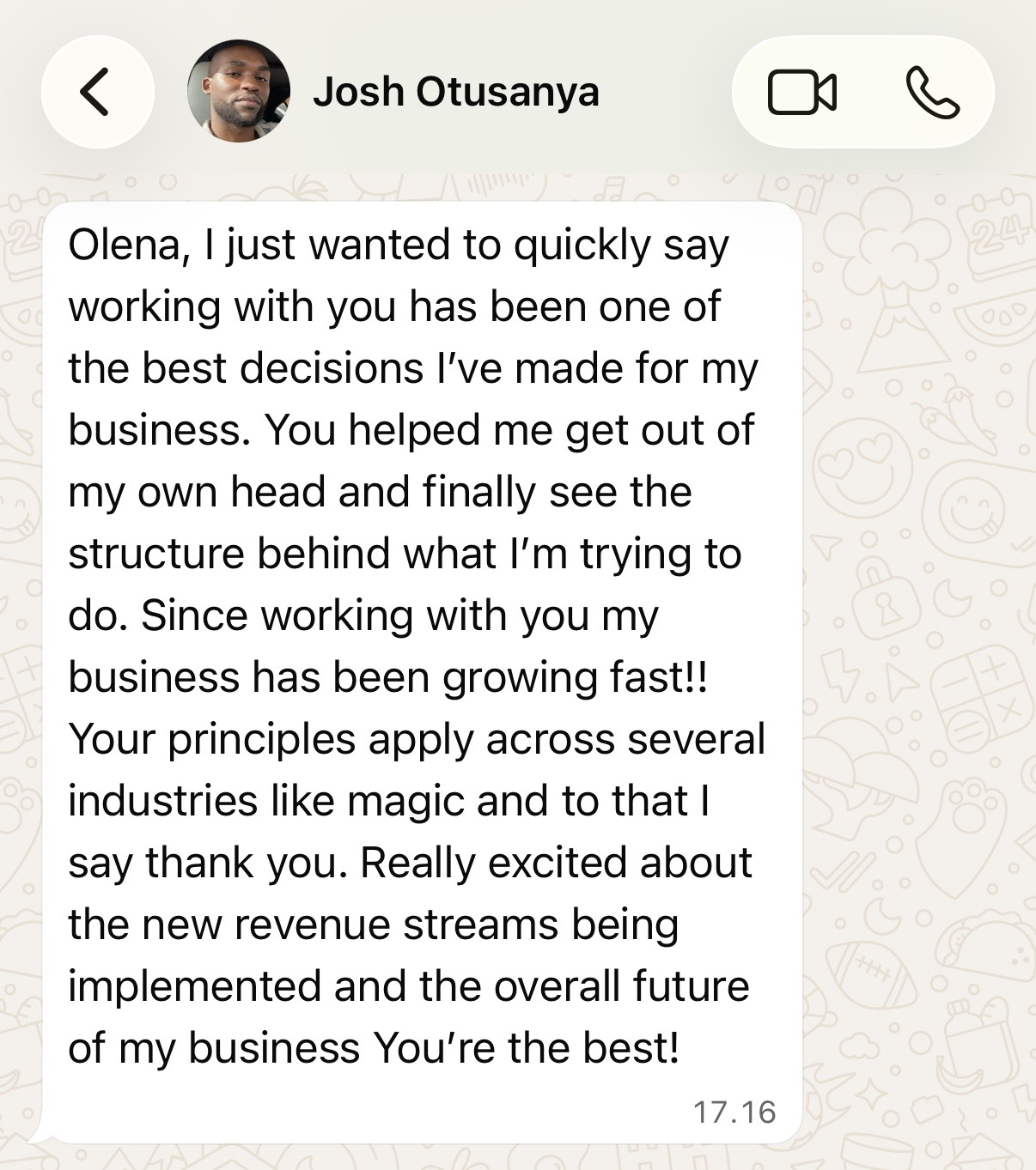 Message from Josh Otusanya